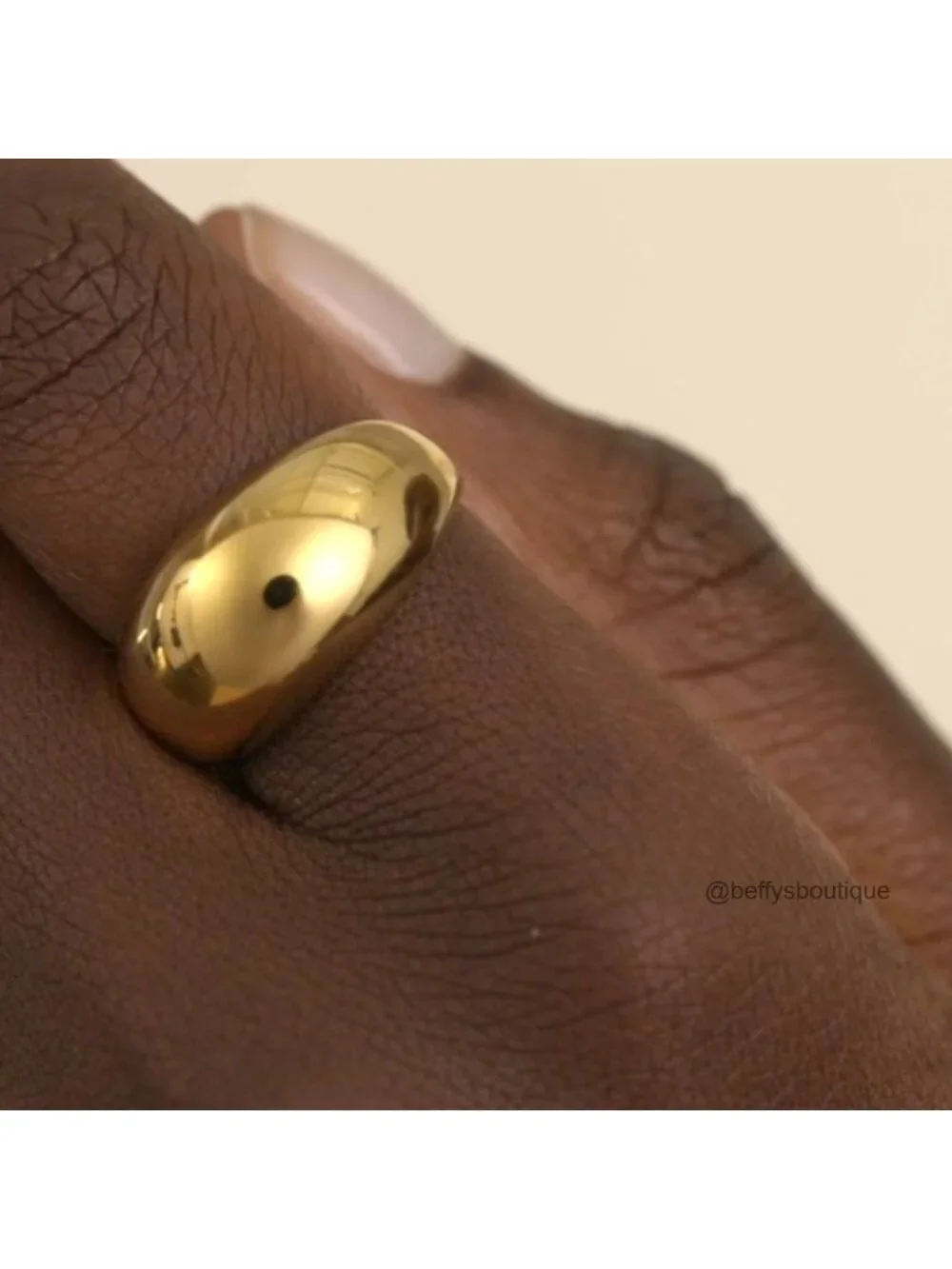 14K Gold Filled Chunky Dome Ring for Women, Statement Thick Band, Comfort Fit